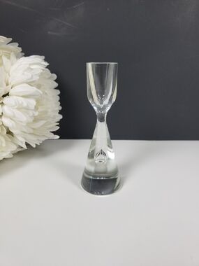Holmegaard Princess Blown Glass Candlestick Holder | Air Bubble Stem | Denmark